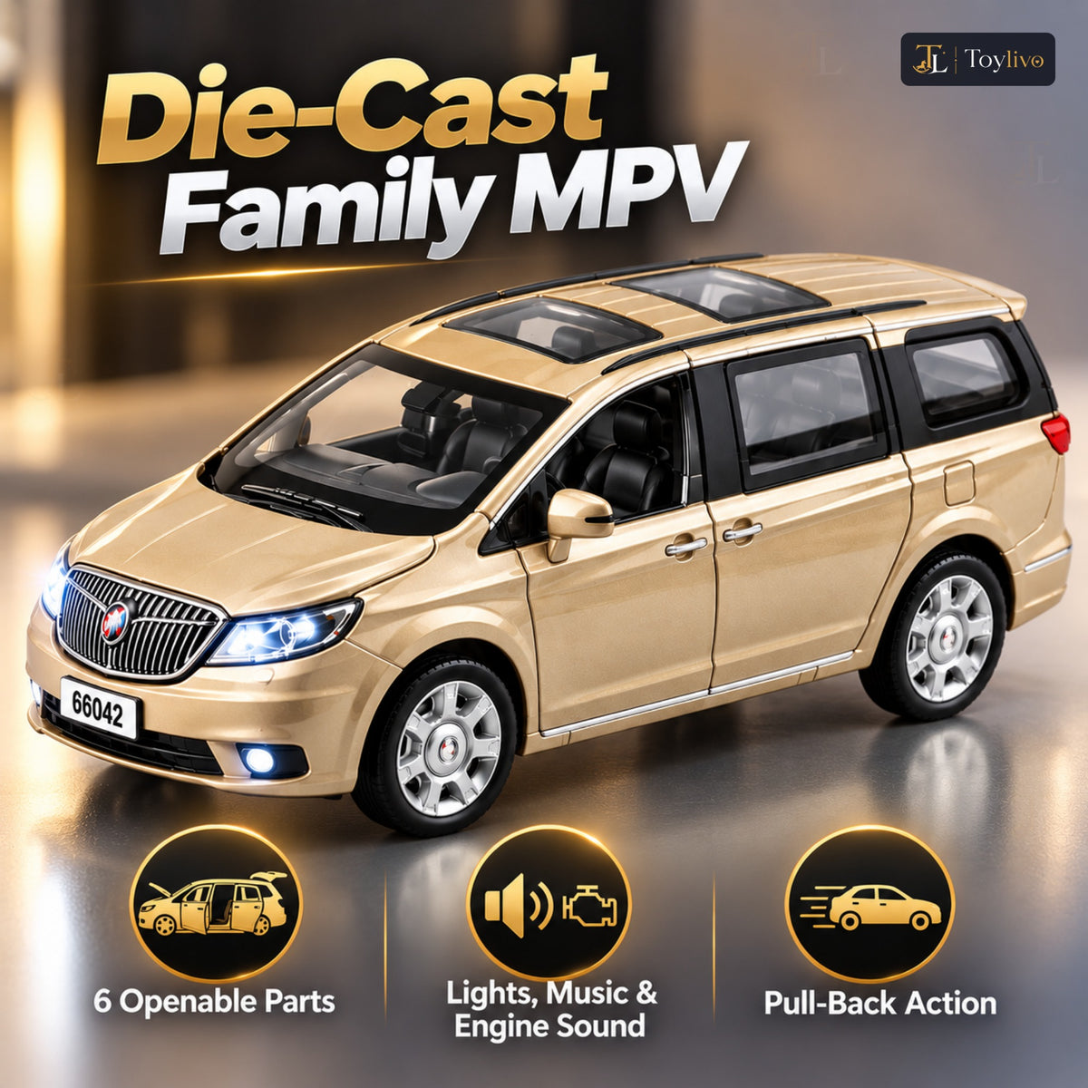 die-cast MPV model – gold – Benefits