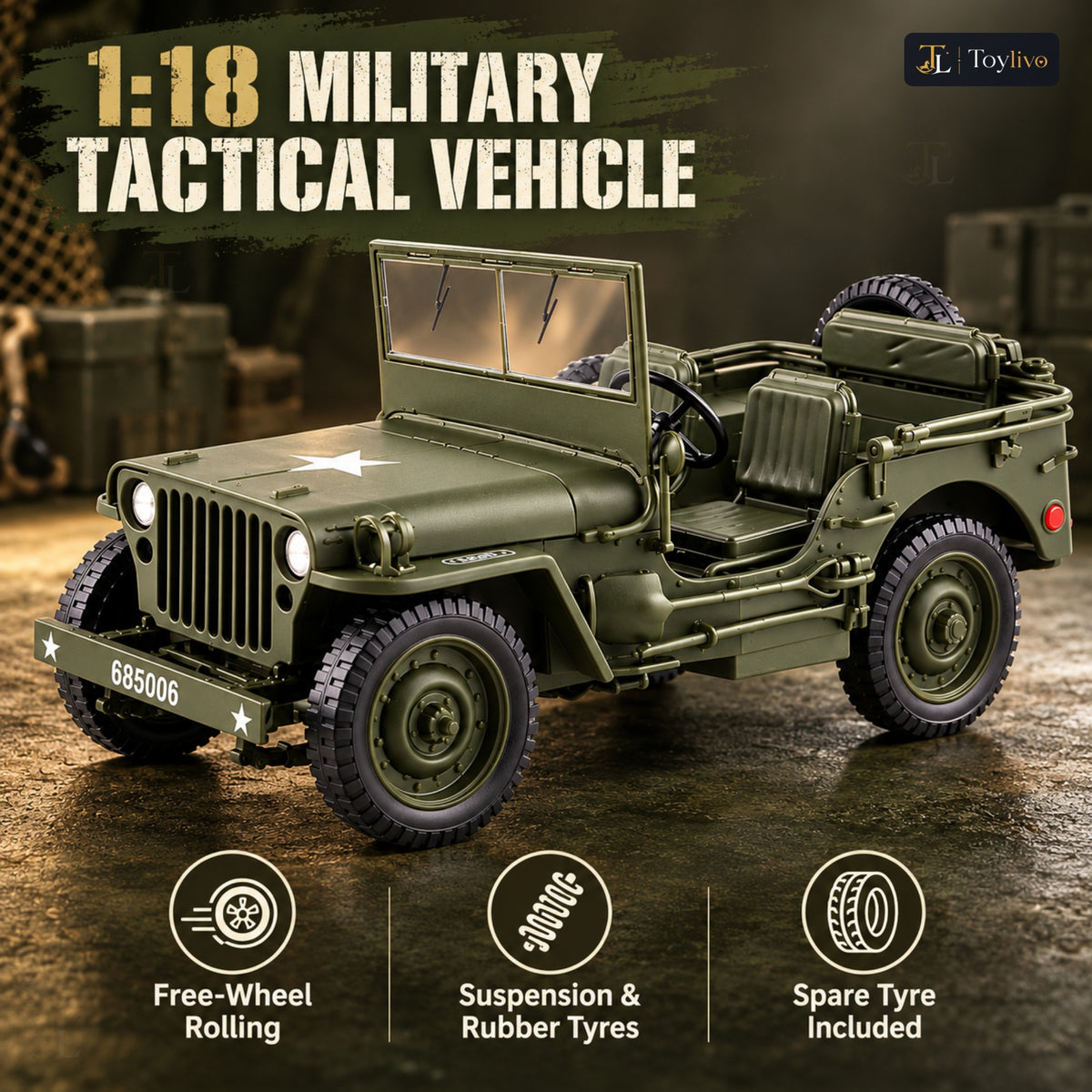 1:18 military tactical vehicle model – green – Benefits