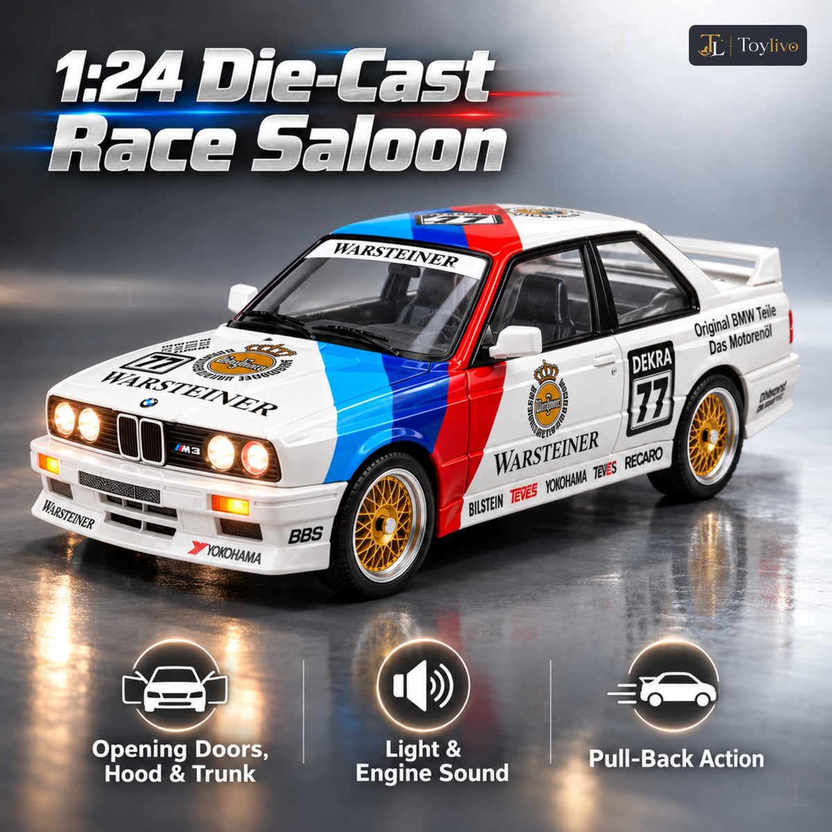 1:24 die-cast touring race saloon model – white – Benefits