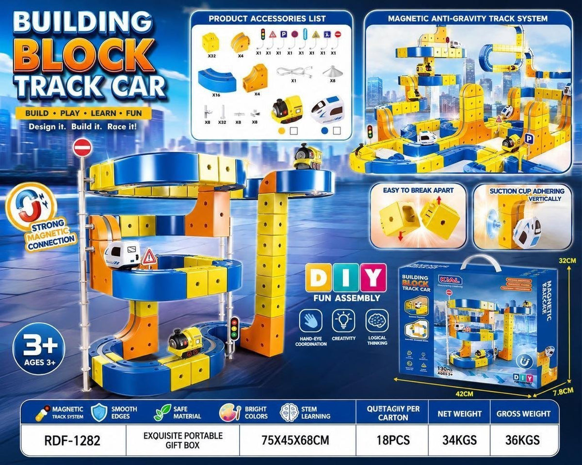 Building Block Track Car Set (Large)