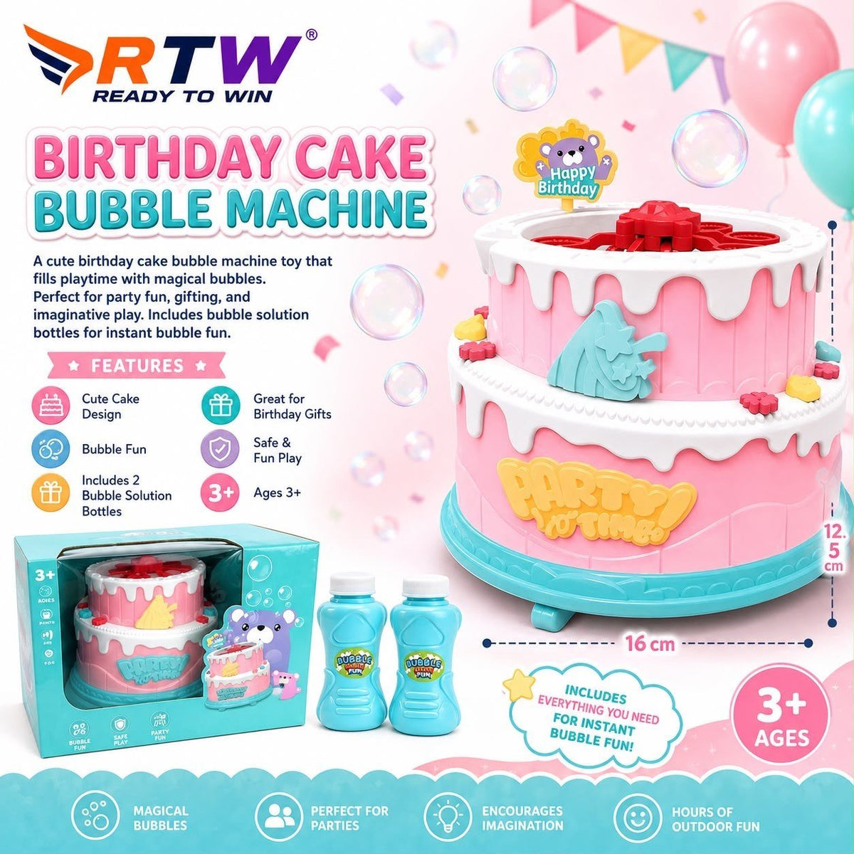 Birthday Cake Bubble Machine