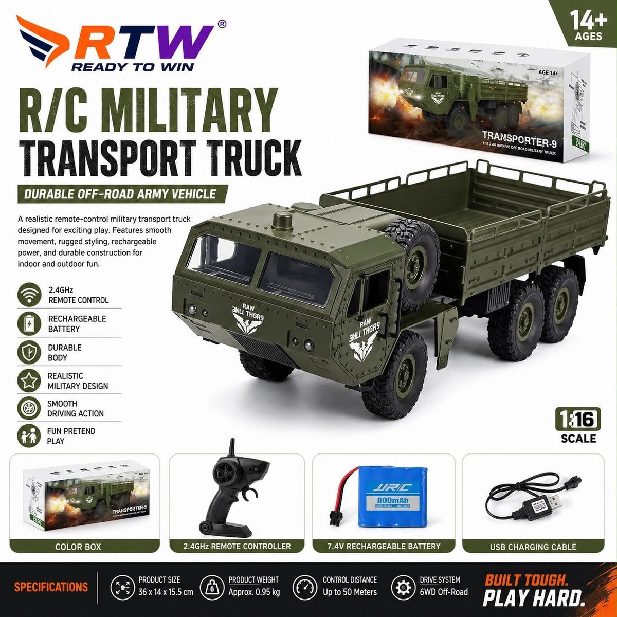 1:16 RC Military Transport Truck