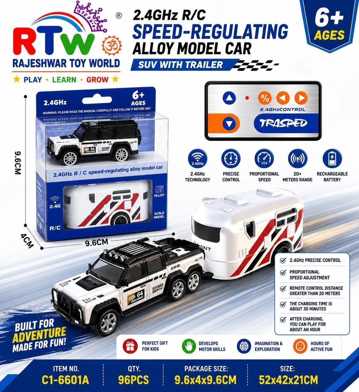 2.4GHz RC Alloy SUV with Caravan Trailer
