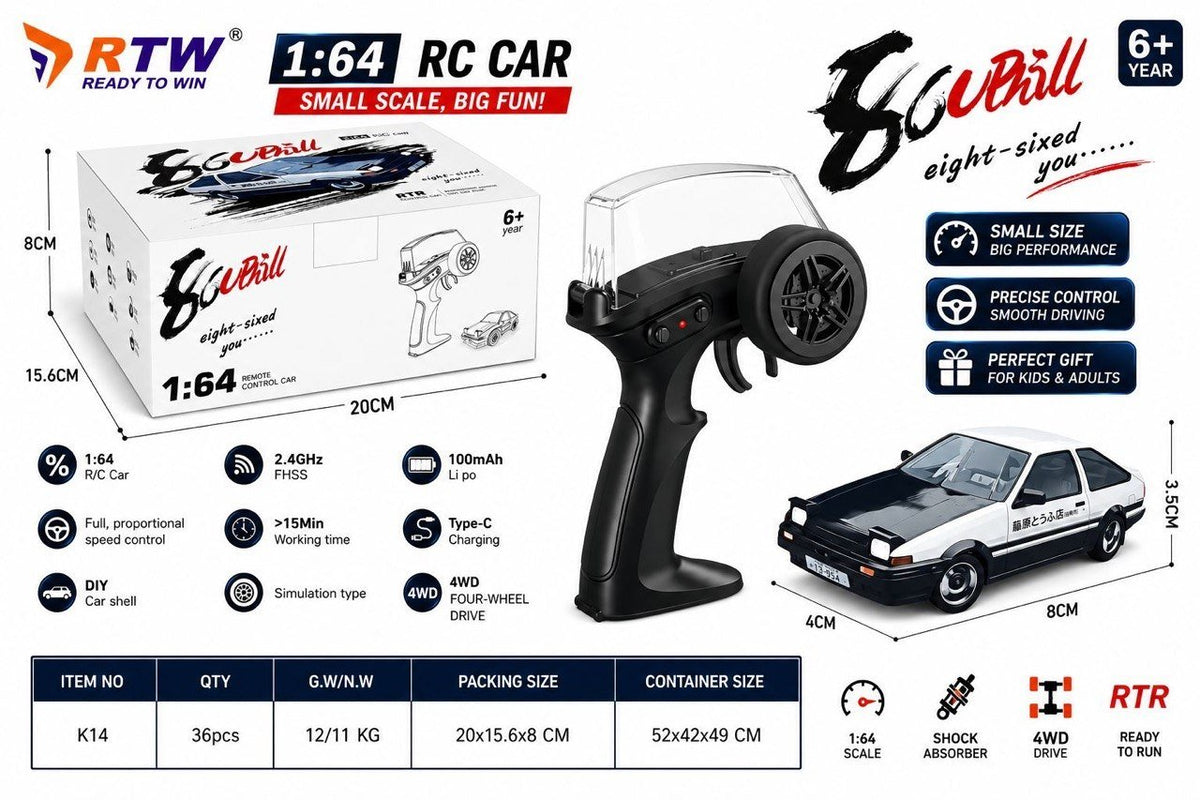 1:64 RC AE86 Drift Car