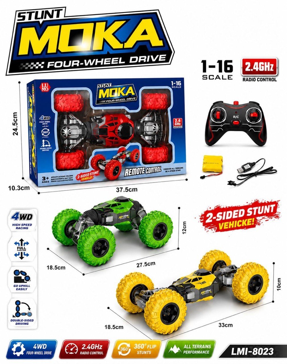 1:16 RC Moka 4WD Double-Sided Stunt Car
