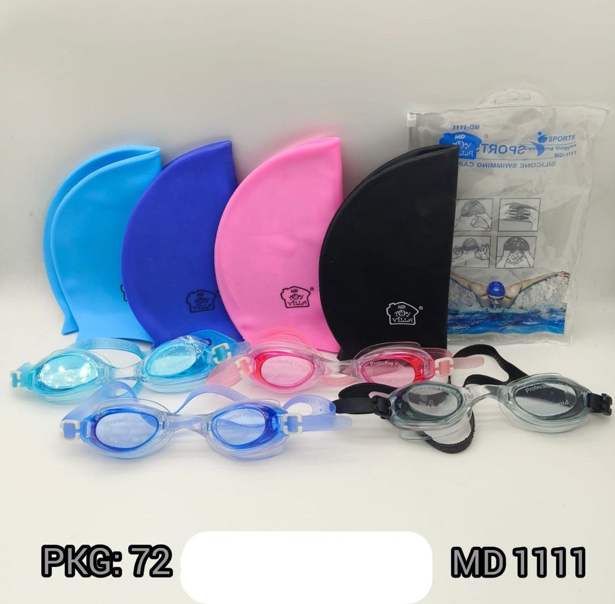 Silicone Swim Cap & Goggles Set