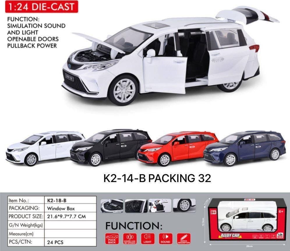 1:24 Die-Cast Toyota Sienna MPV with Light & Sound