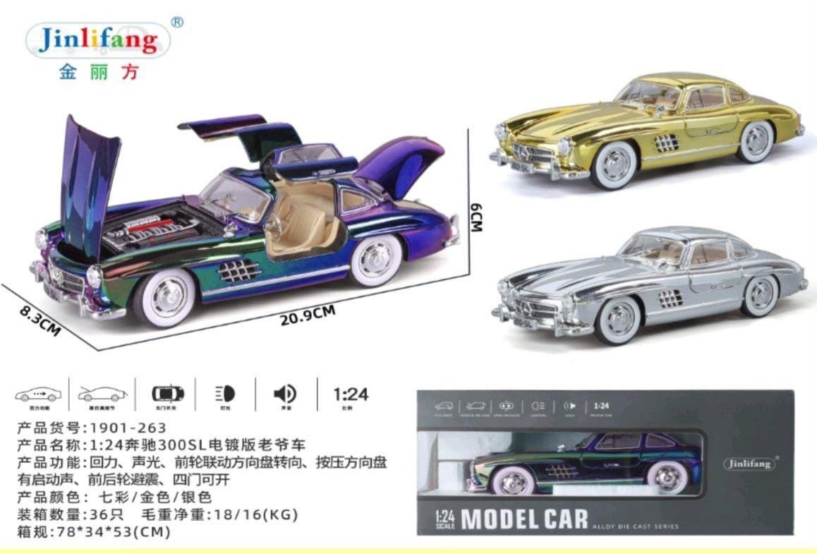1:24 Die-Cast Mercedes 300SL Gullwing Classic Car