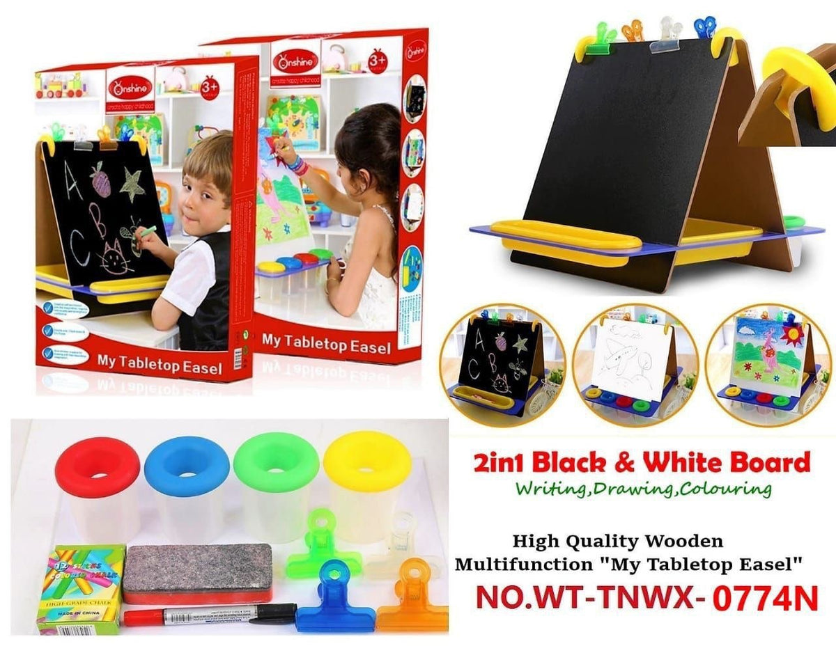 2-in-1 Wooden Black & White Board Easel