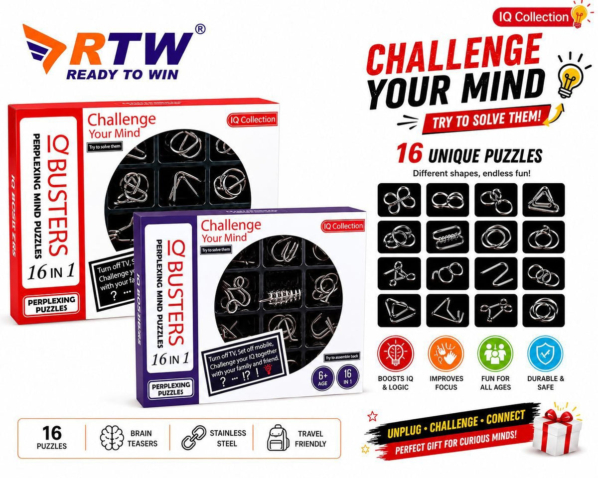 IQ Busters 16-in-1 Metal Puzzle Set