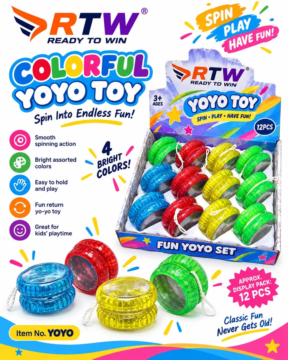 Colourful Light-Up Yoyo Toy