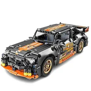 1:18 Scale Pull Back Racing Car Building Block Set (Black) - Toylivo