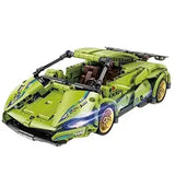 1:18 Scale Pull Back Racing Car Building Block Set (Green) - Toylivo