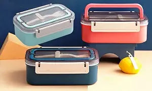 Lunch Box, Multicolour, Stainless Steel with Plastic, for Kids, 0.5 Liters - Toylivo