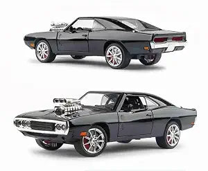 1:24 Dodge Charger Diecast Metal Car Toy with Pull Back Action, Sound & Lights - Toylivo