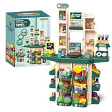 71-Pcs Kids Kitchen & Supermarket Play Set - Pretend Grocery Store with Cash Reg - Toylivo