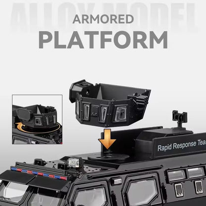 1:24 Armored Police Car - Black - image 5