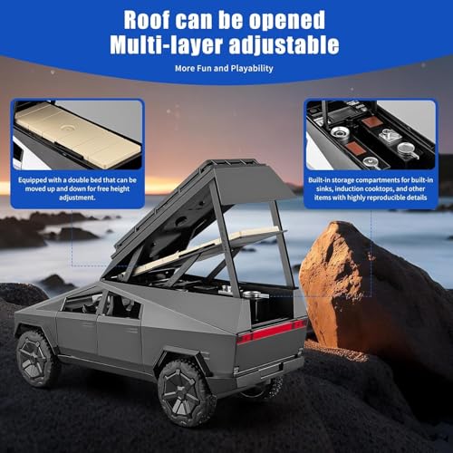 Tesla Cybertruck Camping RV Multicolor 1:24 - Multicolor - image 6