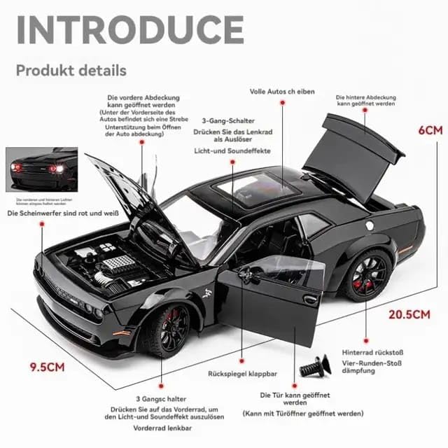 1:24 Dodge Challenger-SRT - Black - image 3