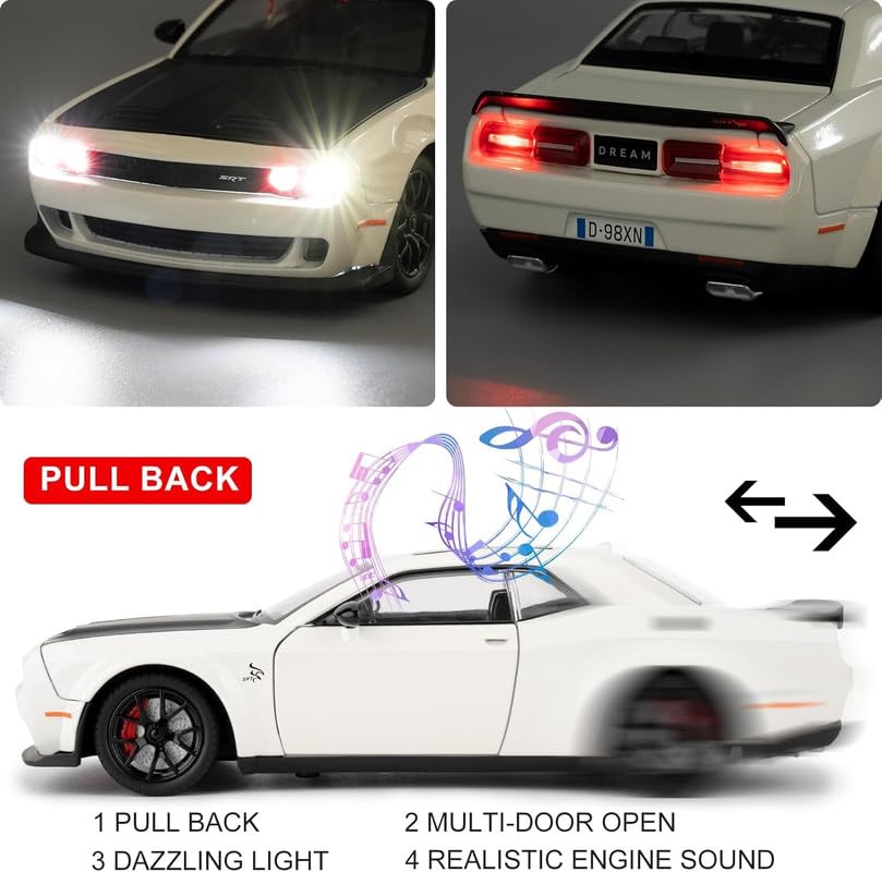 1:24 Dodge Challenger-SRT - White - image 7