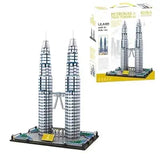 Petronas Twin Towers Architecture Building Block Set - 1999 PCS 3D World Famous - Toylivo