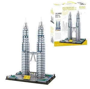 Petronas Twin Towers Architecture Building Block Set - 1999 PCS 3D World Famous - Toylivo