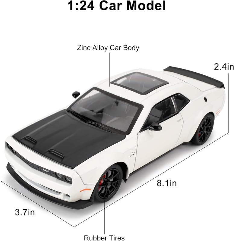 1:24 Dodge Challenger-SRT - White - image 3