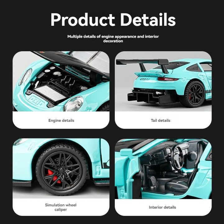 1:32 Porsche 911 GT3 RS-Blue - Blue - image 5