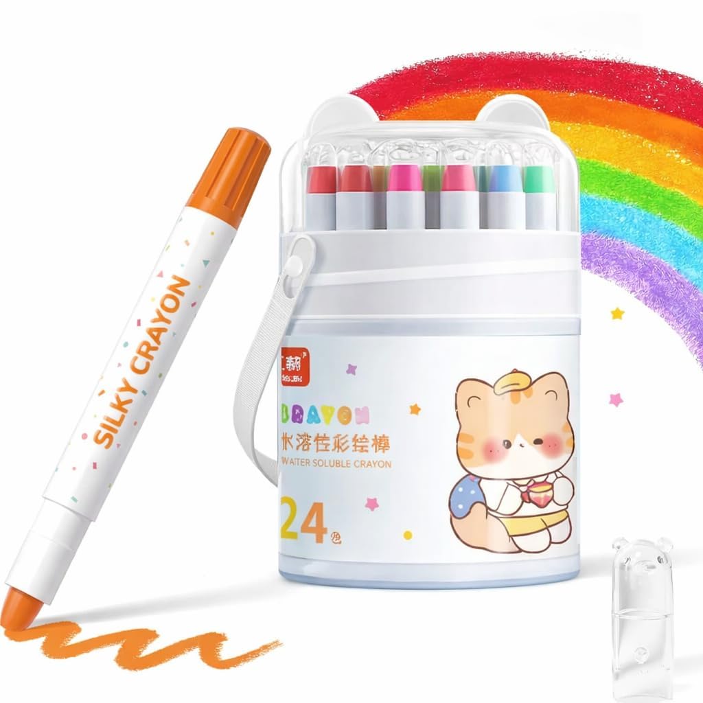 Kids Twist Crayons 24 Colors | Easy Grip Washable Coloring Crayon Set for Toddle - Toylivo