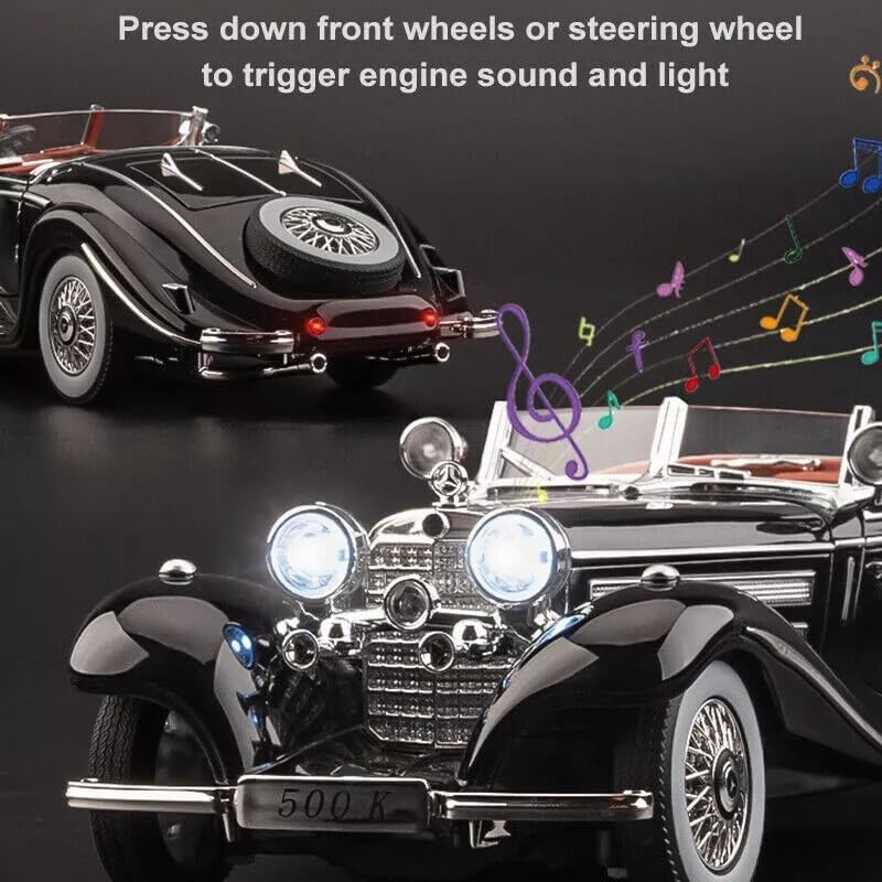 Marcedees Benz 500K-Black 1:24 - Black - image 3