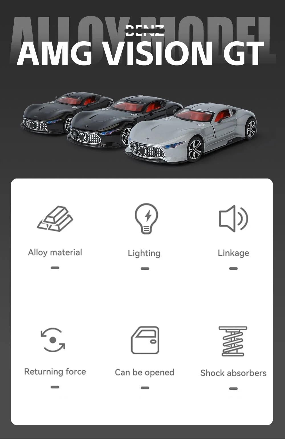 1/24 scale Mercedees-Benz AMG Vision GT - Black - image 3