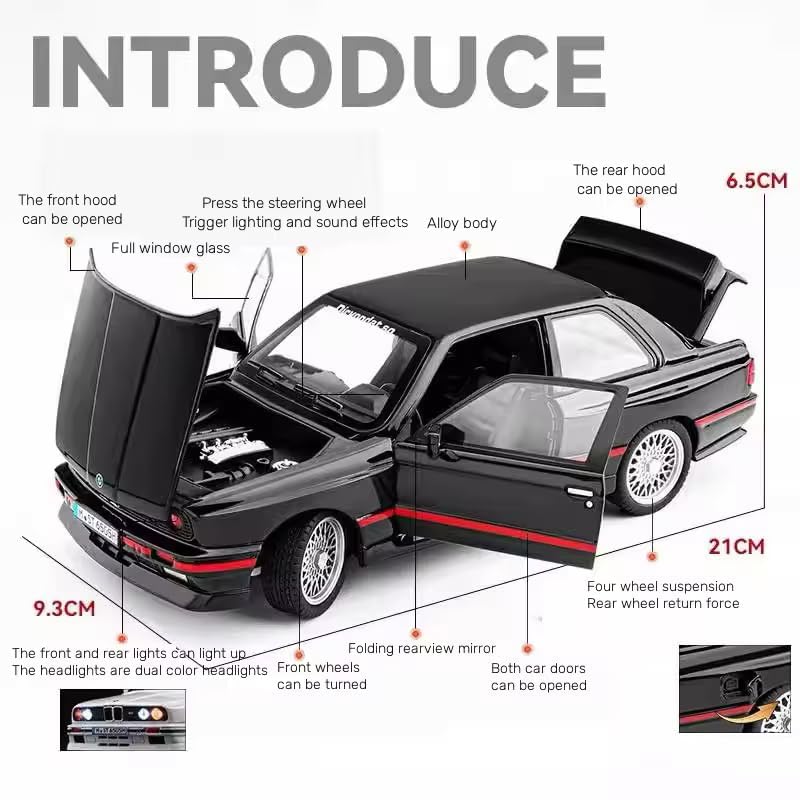 1:24 B-M-W E30 M3 - Black - image 7