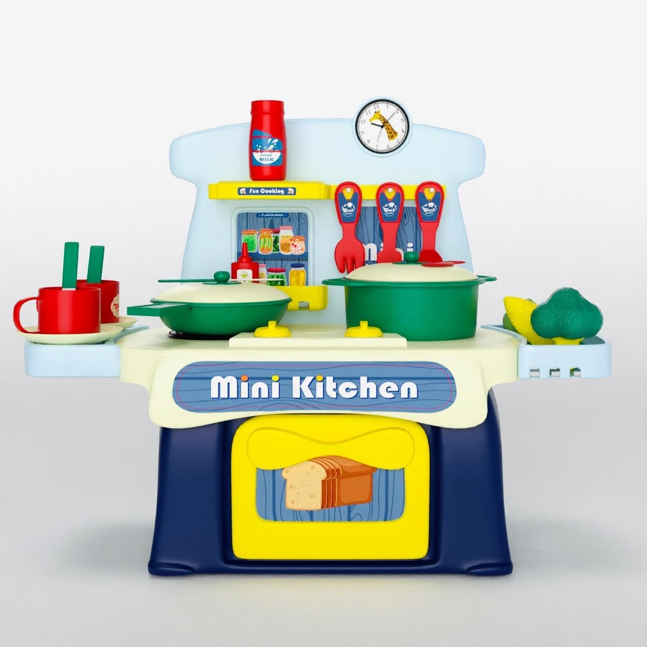 Kids Mini Kitchen Pretend Play Cooking Set - Portable Toy Kitchen with Pots - Toylivo