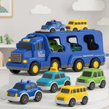 5-in-1 Friction Powered Transport Carrier Truck Toy with Music for Kids Ages 3+ - Toylivo