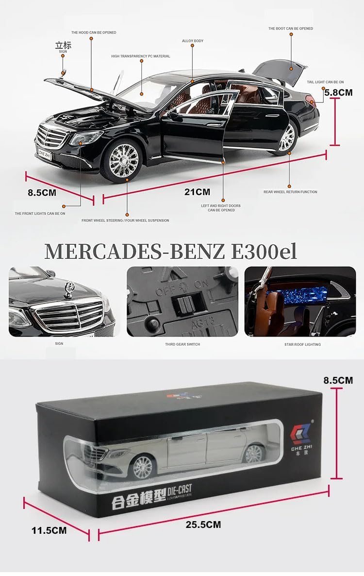 1:24 Merceedes Benz E300 - Black - image 2