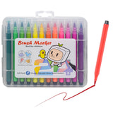 24 Shades Water Based Brush Marker Pen Set - Toylivo