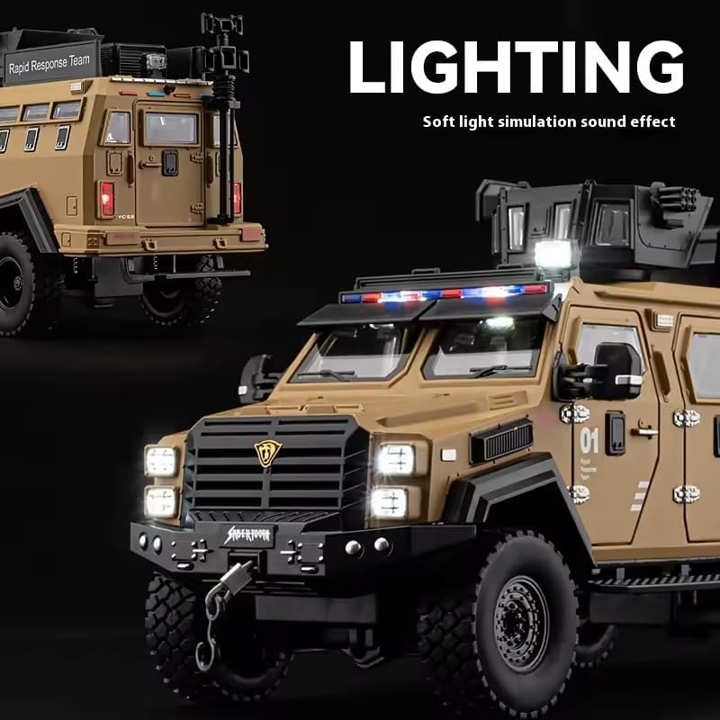 1:24 Armored Police Car - Black - image 4