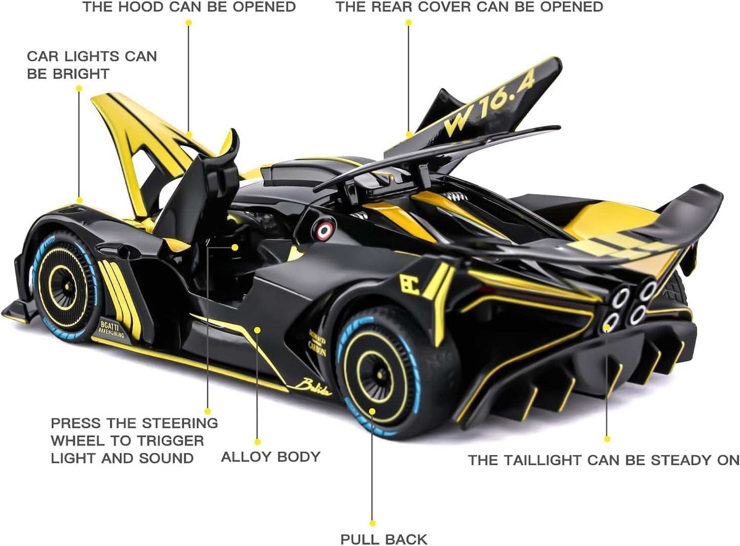 Diecast Metal Cars - Yellow - image 7