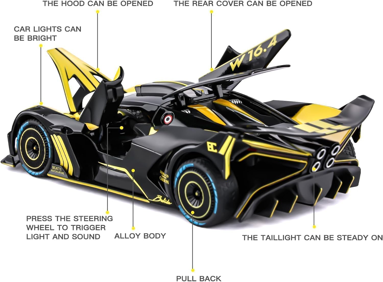 Diecast Metal Cars - Yellow - image 7