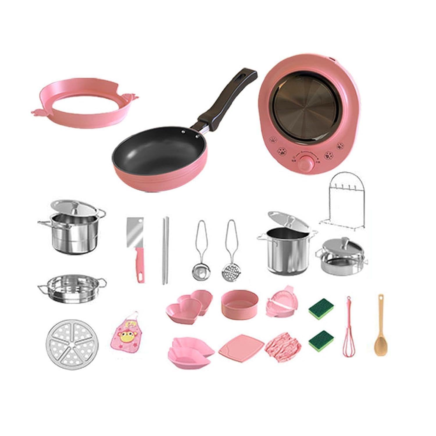 28-Piece Kids Kitchen Accessories Set - Pretend Play Toy Induction Cooker - Toylivo