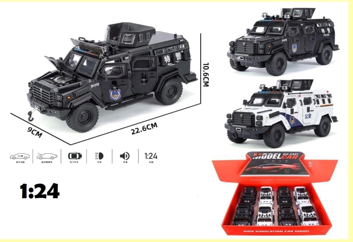 1:24 Ford F550 Modified Police-Black - Black - image 7