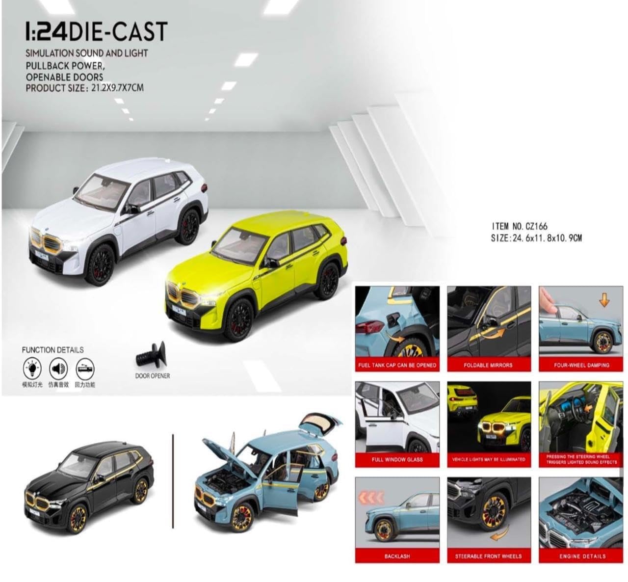 1:24 B-M-W XM SUV - White - image 4