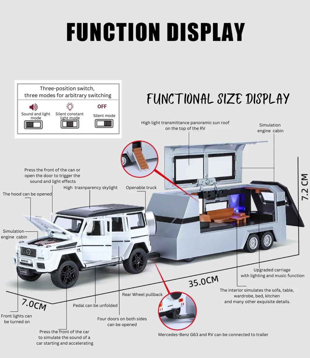 Marcedees G63 Trailer-Multicolor 1:32 - Multicolor