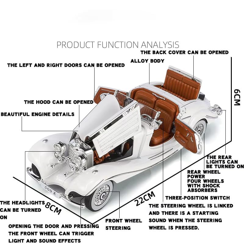 Marcedees Benz 500K-Silver 1:24 - Silver - image 4