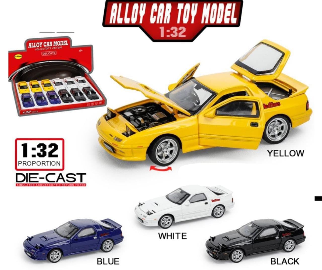 1:32 Mazda RX7 Initial D Miniature - Multicolor - image 3