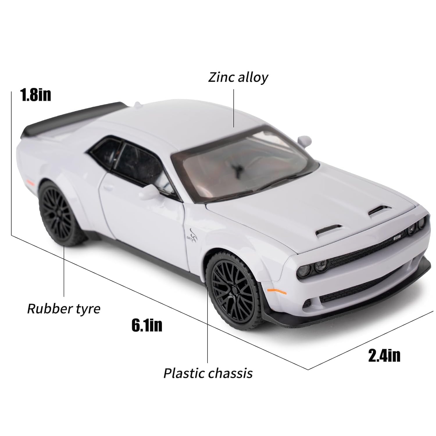 1:32 Hellcat Dodge Challenger SRT - Grey - image 3