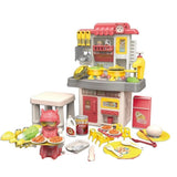 44-Piece Kids Kitchen Play Set with Lights & Sounds - Toylivo