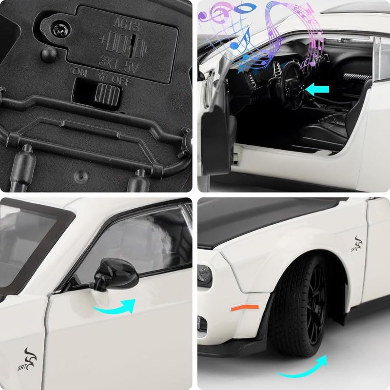 1:24 Dodge Challenger-SRT - White - image 6