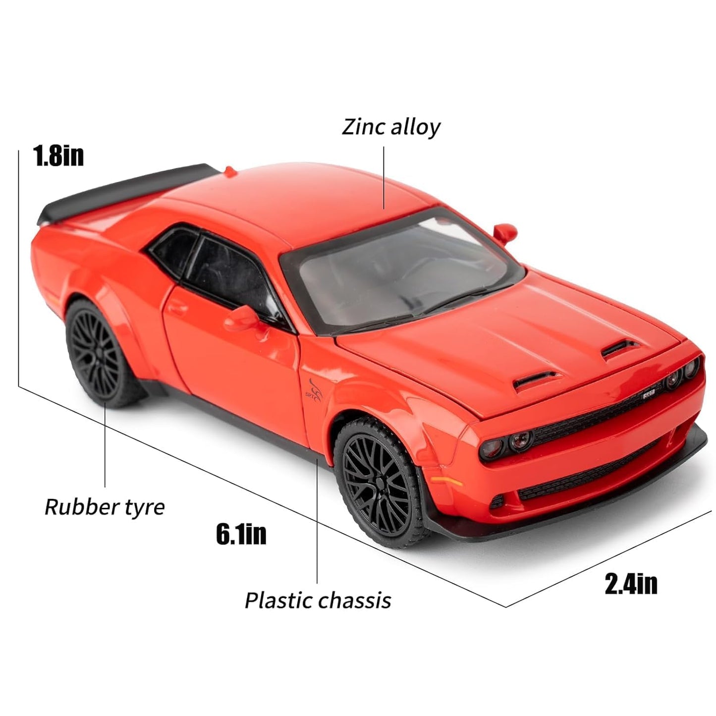 1:32 Hellcat Dodge Challenger SRT - Red - image 3