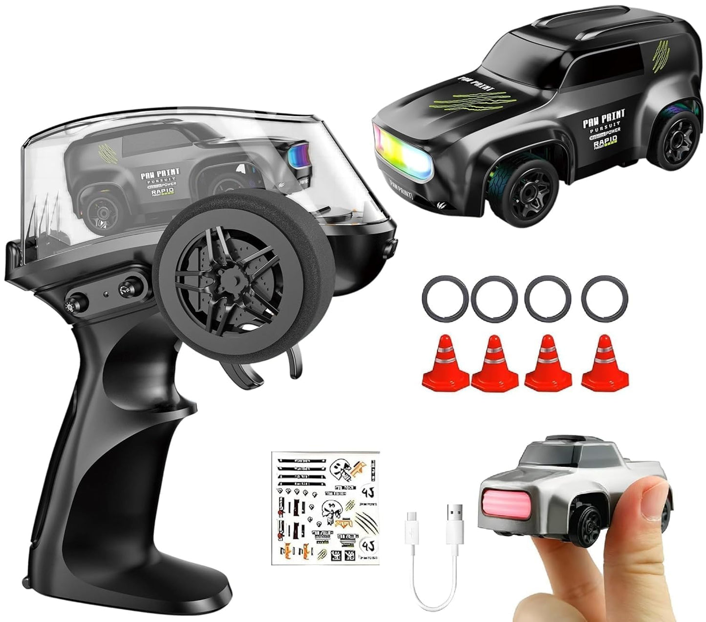 2.4GHz Mini RC Drift Car 1:64 Scale Remote Control Car with LED Lights - Toylivo